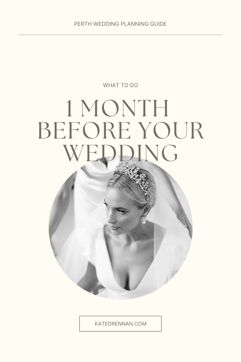 What to do 1 month before your wedding - wedding planning checklist