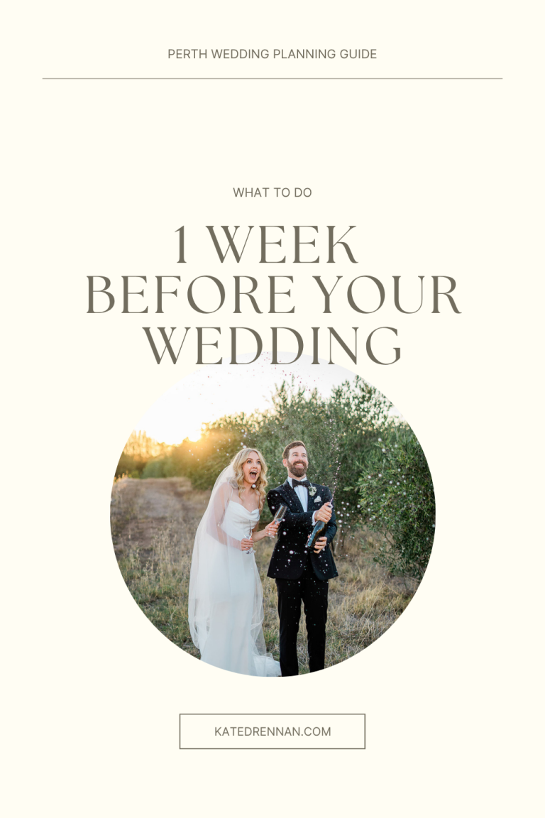 What to do 1 week before your wedding - Planing checklist