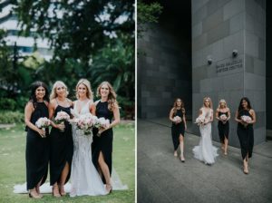 Dallas and Grants Como The Treasury wedding photos wearing Pallas Couture