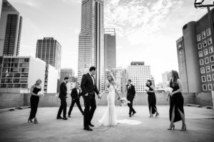 The Flour Factory wedding wearing Pallas Couture