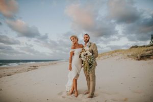 Janine and Jeff's Beach wedding with Butcher Baker Stylist, Rose and Bud and Rue De Seine Bridal.