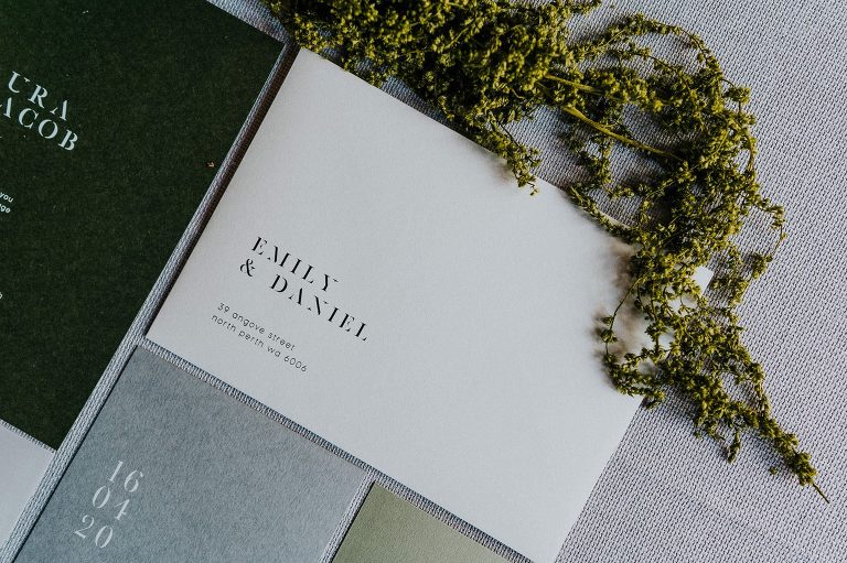 Paper Fusion wedding invitation Stationery Perth